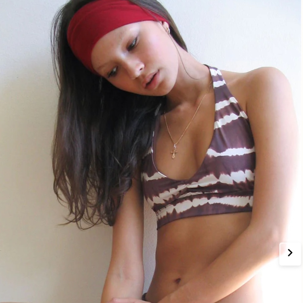 Frankies Bikinis Edie Halter Tie Dye Bikini Top